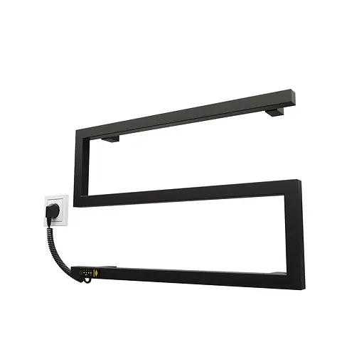 Электрический полотенцесушитель Kosser Зета 350х550 EL тайм. черный ЗЗ01EL, Черный матовый, Левое - фото 1