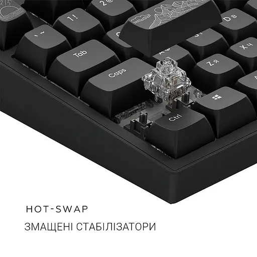 Клавіатура Dark Project ALU81 Terra Nostra ENG/UA (DPKB_NOSTRA_81_ANSI_BLACK_UA) - фото 11
