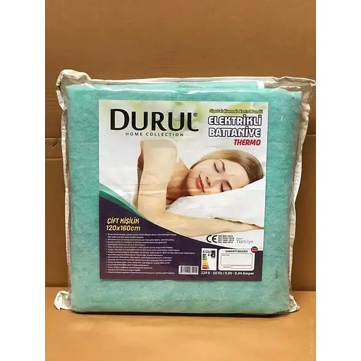 Електропростирадло флісове 120х160 см 2 температурних режими Турецьке простирадло з підігрівом від мережі Бірюзове - фото 1