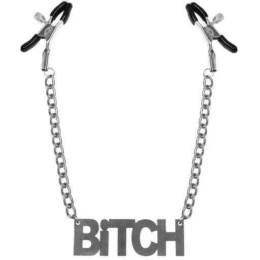 Зажимы для сосков Bitch, Feral Feelings - Nipple clamps Bitch, серебро/черный