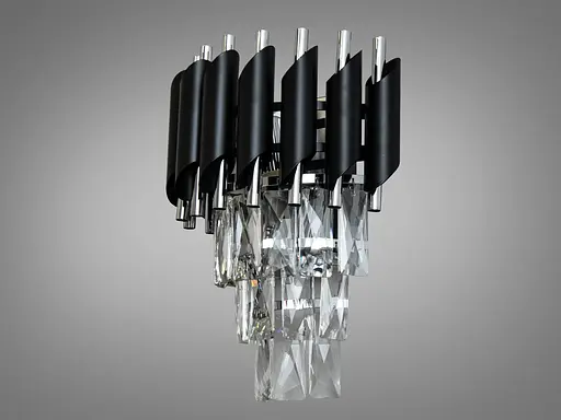 Сучасний кришталевий настінний світильник на 2 лампи - фото 2