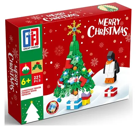 Конструктор Ялинка з іграшками, пінгвін, 123-818, 221 деталь