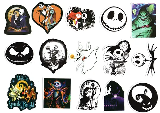 Стікерпак Набір наліпок Кошмар перед Різдвом The Nightmare Before Christmas 100 штук - фото 2
