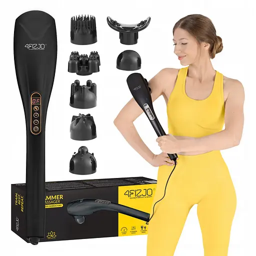 Ручний вібраційний масажер для тіла 4FIZJO Long Stick 7 в 1 4FJ0556 Black (P-5907739319142) - фото 1