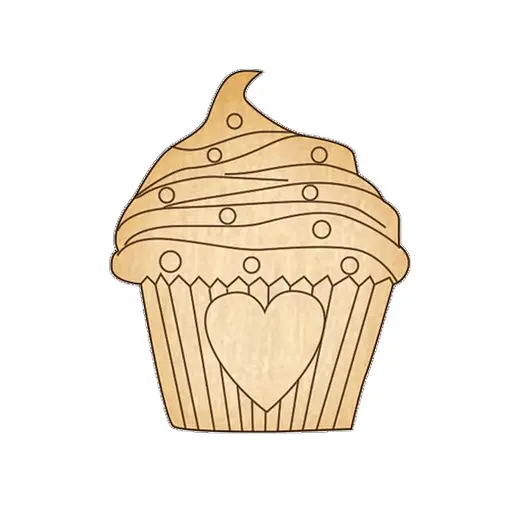 Заготовка брошки для розфарбовування Кекс з любов'ю FDZB-052