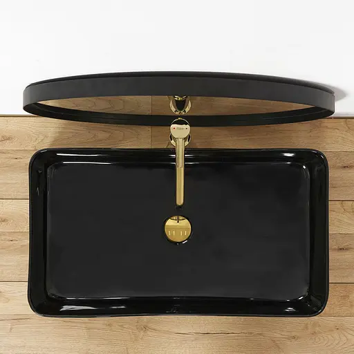 Умивальник Rea Mezo накладний black REA-U7915, Чорний - фото 4