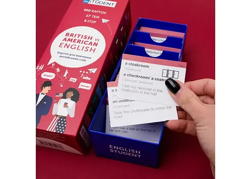Настольная игра English Student Карточки для изучения английского языка English Student - British vs American English (укр.) (591225926) - фото 2