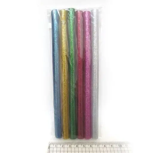 Клей-стержни для клеевого пистолета, MIX, 18 х 1.1 см, глиттер (в ассортименте), 6 шт. в упаковке