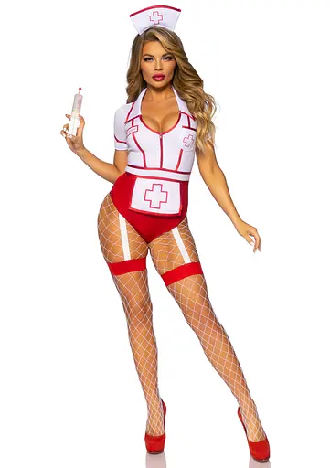 Костюм медсестри Leg Avenue Nurse Feelgood Sexy Costume M червоний з білим - фото 2