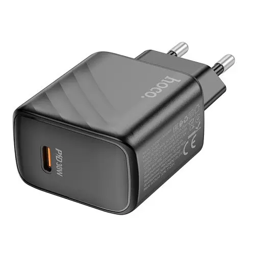 Мережевий зарядний пристрій Hoco CS22A Value single port PD30W charger чорний - фото 5