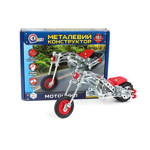 Конструктор металевий Мотоцикл ТехноК 4807TXK 181 деталь - фото 3