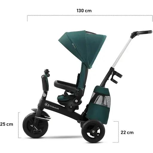 Трехколесный велосипед Kinderkraft Easytwist Midnight Green (KKRETWIGRE0000) - фото 6