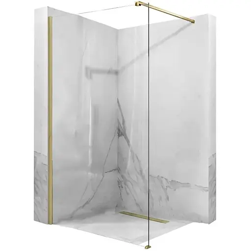 Душова стінка Rea Aero 120 brushed gold REA-K4702, прозорий, золотий - фото 1