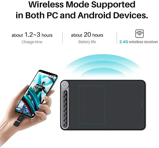 Графічний планшет Huion Inspiroy Dial Q620M + рукавичка - фото 5