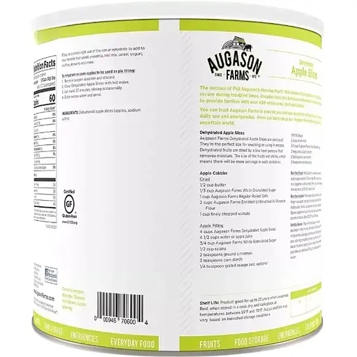 Сублімовані шматочки яблук Augason Farms з великим терміном придатності 25 років 20 порцій - фото 2