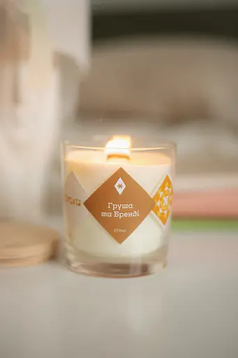 Груша та бренді Мініатюри 130 мл Соєвий віск - фото 3