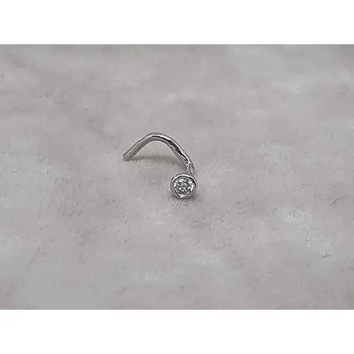 Золотая серьга-пирсинг Астор в нос с фианитом. 2182525Б - фото 2