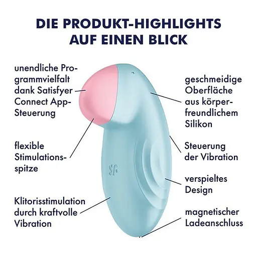 Вібратор для клітора Satisfyer Tropical Tip 8.5 см блакитний - фото 6