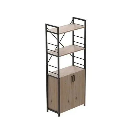 Етажерка 3/60 Серії Конект з тумбою 144x60x28 Чорний ДСП Дуб Сан-Марино FRD-104443