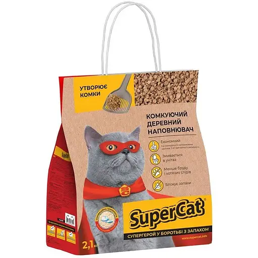 Наполнитель SuperCat Комкующий 2.1кг - фото 1
