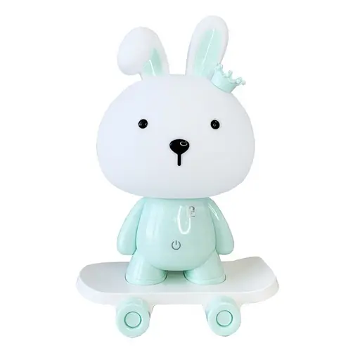 Нічник дитячий «Зайчик на скейті» Mega Zayka MGZ-1407(Blue) живлення від USB - фото 1