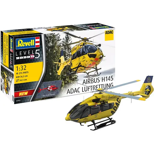 Сборная модель-копия Revell Вертолет Airbus H145 ADAC Спасательная служба 1:32 (RVL-04969) - фото 6