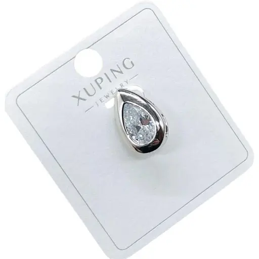 Кулон-сльоза Xuping Крапля з медичного золота гіпоалергенна із камінчиками прозора - фото 1