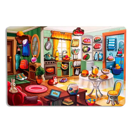 Дерев'яний пазл-вкладиш "Наведи лад в кімнаті та нагодуй Ваню" Ubumblebees (ПСД271) PSD271 - фото 1