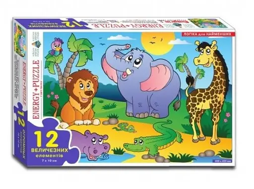 Гра-пазл Енергія+ У світі тварин, 12 елементів