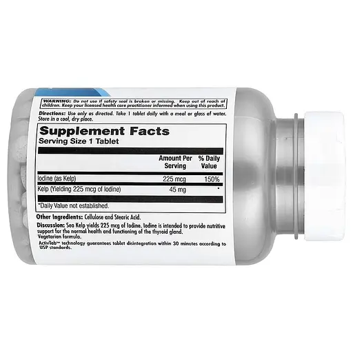 Йод KAL Kelp Iodine 225 mcg, 250 таблеток - фото 2