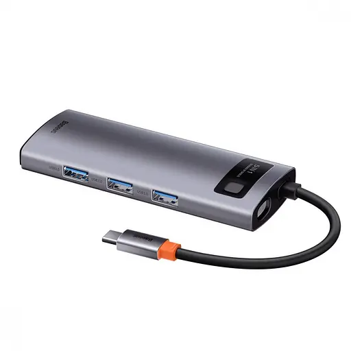 USB-хаб Baseus Metal Gleam Series 5-in-1 Type-C gray - фото 7