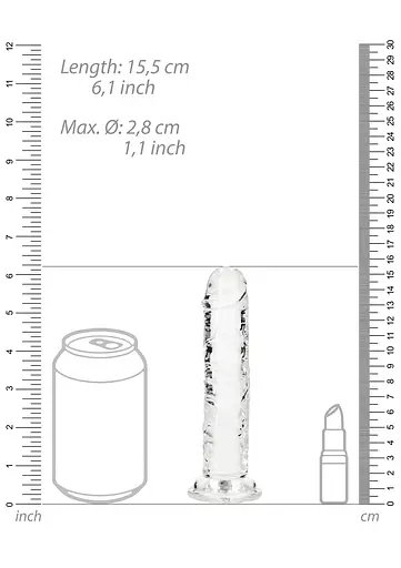 Фалоімітатор RealRock Crystal Clear Realistic Dildo 6'' 15.5 см прозорий - фото 5