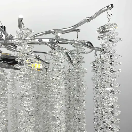 Подвесная люстра в корпусе хром с хрустальными камнями Line.F Диаметр 100см - фото 3