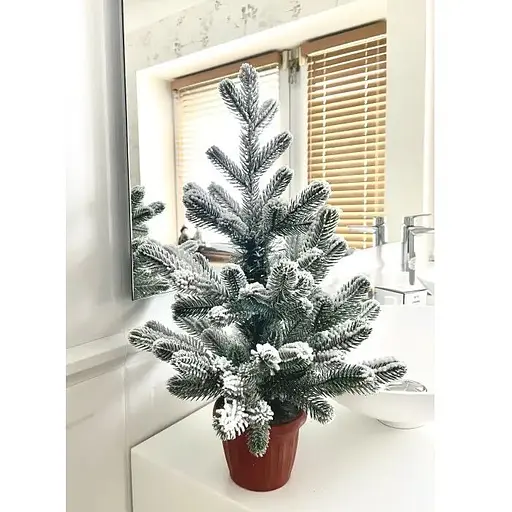 Елка Hvoya Traditional литая в горшке 50 см заснеженная - фото 2