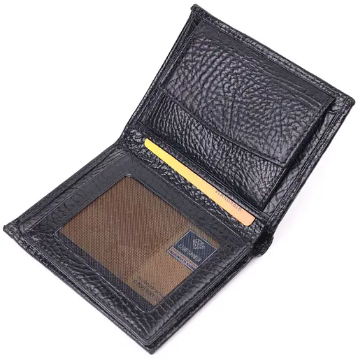 Гаманець без застібки з натуральної зернистої шкіри 9х11.5х2 см KARYA 9х11.5х2 см acs0024248 - фото 4