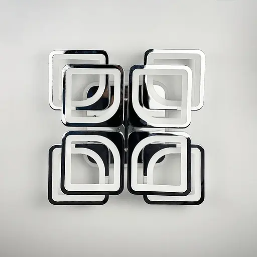 Світлодіодна LED люстра з RGB підсвіткою в корпусі кольору хром | Арт. A 2281/4+4 S RGB CH | Line F - фото 1