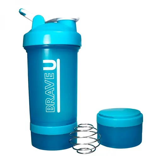 Шейкер Brave U Shaker with containers 3 in 1 блакитний 600 мл (1086-2022-10-2340)