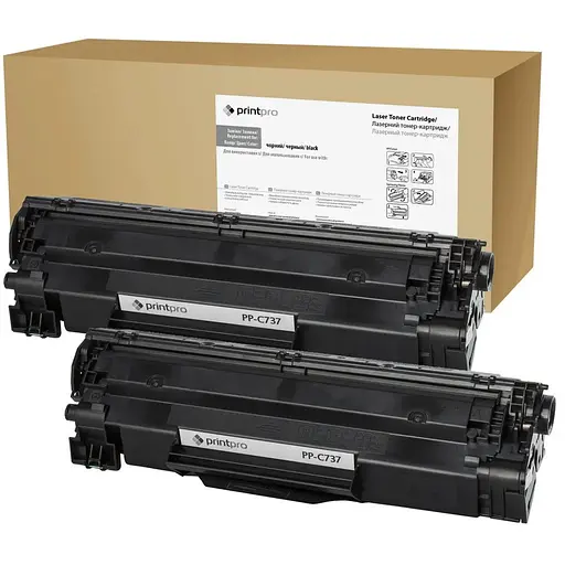 Картридж Canon 737, Black, MF211/212/216/217/226/229, 2 x 2400 стор, PrintPro, Dual Pack (PP-C737DP)