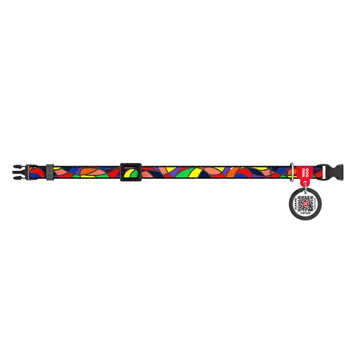 Нашийник для собак нейлоновий Waudog Nylon з QR-паспортом "Вітраж" пластиковий фастекс Ш 10 мм Д 20-30 см - фото 2