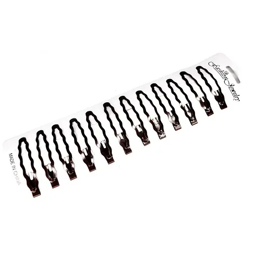 Зажим-хлопушка для волос La-beauty 1200-196-2 коричневая 12 штук - фото 1