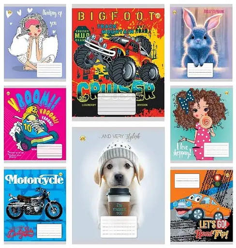 Зошити учнівські 12 аркушів коса лінія 25 штук в упаковці ТЕ43106