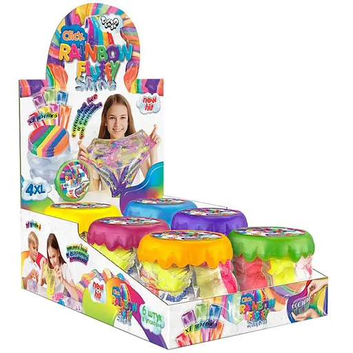 Вязкая масса слайм Danko Toys Rainbow Fluffy Slime RFS-01-01U укр