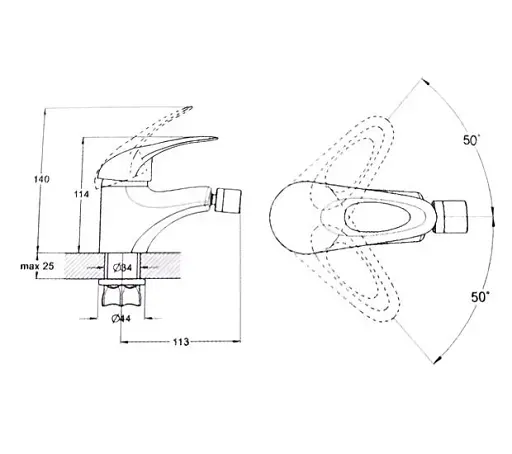 Смеситель для биде Zegor NHK2-A048 однорычажный Хром 30412 - фото 3
