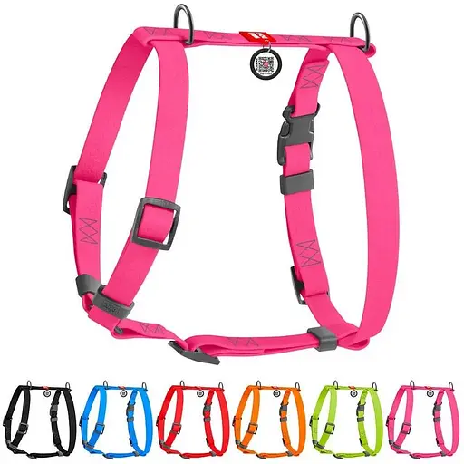 Шлейка для собак Waudog Waterproof водостойкая анатомическая Н-образная с QR-паспортом, пластиковая пряжка-фастекс, М - фото 3