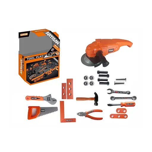 Набір інструментів KY 1068-112 F, шліфувальна машинка механічна, інструменти, гвинтики, маска, в коробці (6973779240721) - фото 1