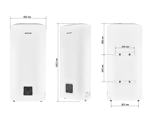 Водонагрівач "Плоский" Mixxus EWH-09050 Flat WET накопичувальний 50 л мокрий тен 2 kW WH0594 - фото 2