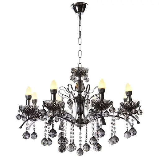 Люстра свічка Brille підвісна кришталева E14 40W BK (BCL-381S/8)