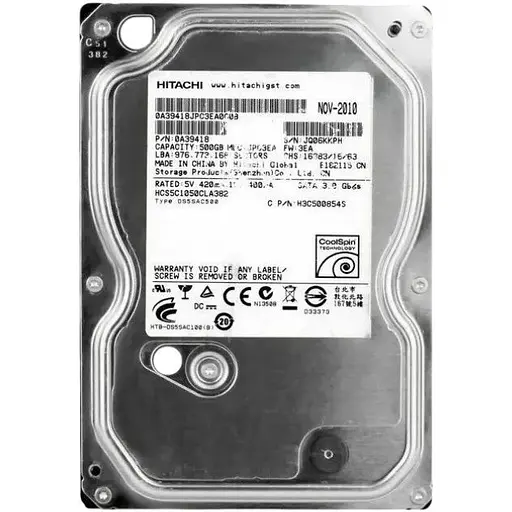 Жесткий диск Western Digital 3.5" 500Gb Hitachi, SATA2, 8 Мб, 5400 об/мин (HCS5C1050CLA382) (Refurbished) - фото 1