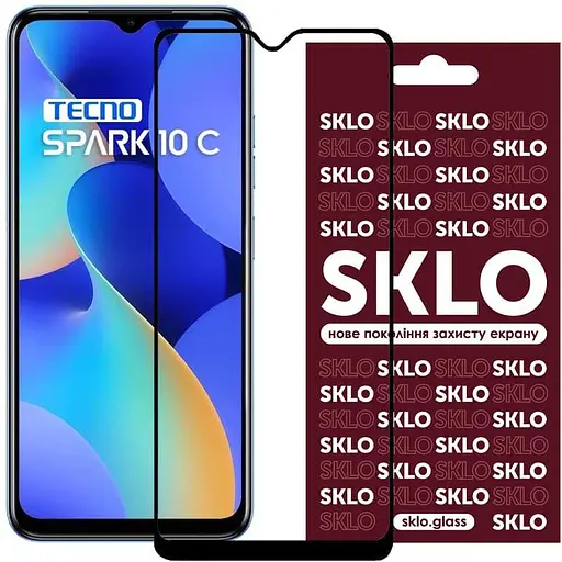 Захисне скло SKLO 3D для Tecno Spark 10C Чорний