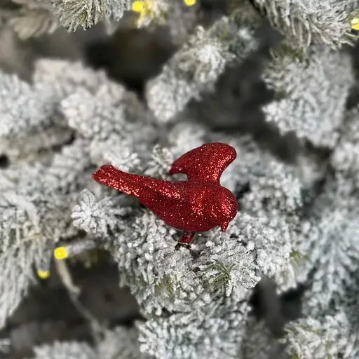 Елочная игрушка MIS LT Птичка 8х6х4 см красный - фото 2